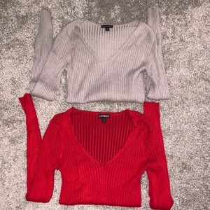 Set of two Express fitted v neck sweaters